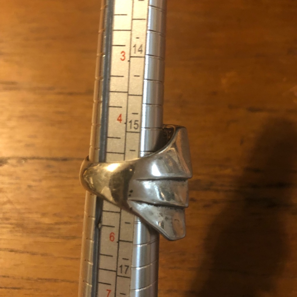 Lightning Bolt Silver Biker Ring - image 5